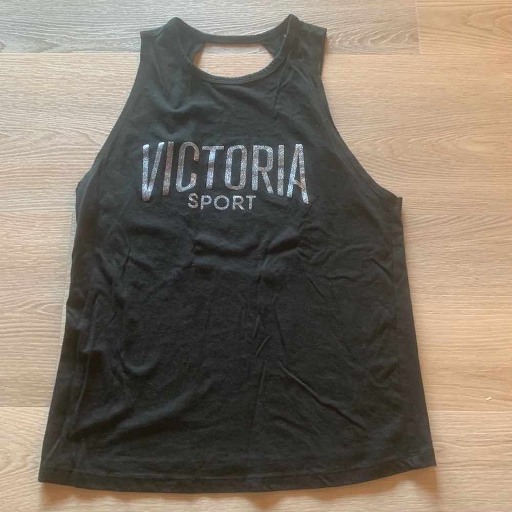 Victoria Sport Open Back Black Tank Top